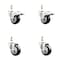Service Caster 3 Inch 316SS Black Polyurethane 10mm Threaded Stem Caster Lock Brake, 2PK SS316TSTTL20S314-PPUB-BLK-M1015-2-S2 - alternate 1